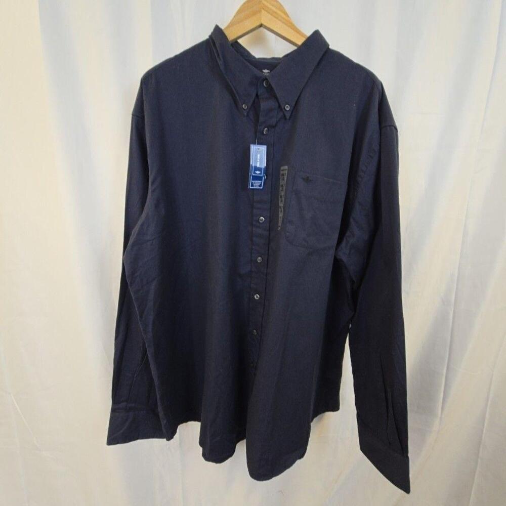 Dockers Shirt Mens 3XLT Blue Button Down Long Sleeve Big & Tall Easy Care